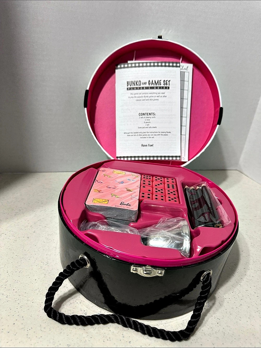 Barbie Bunko Game Set in Black White & Pink Like New
